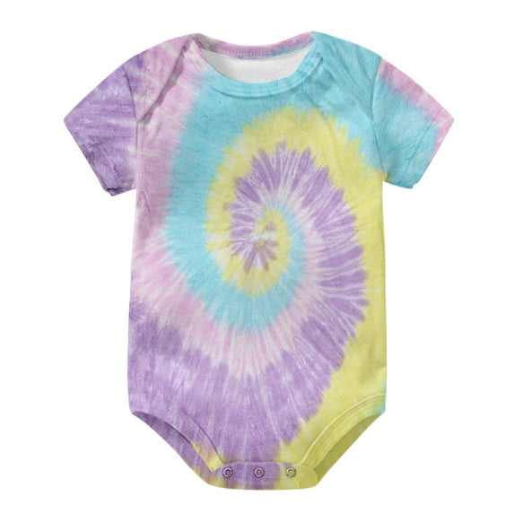 Sherrylily Baby Tie Dye Onesie Pregnancy Announcement Bodysuit Baby Girls Boys Sleep Wear