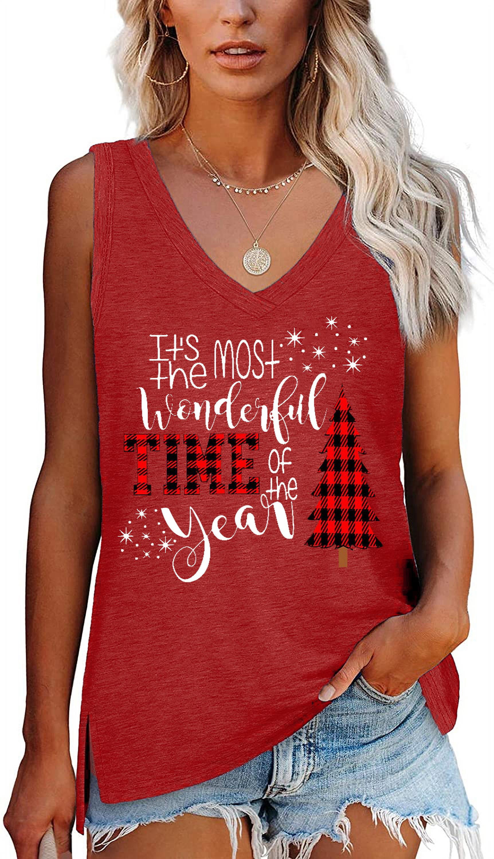 Christmas sleeveless hotsell tops
