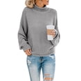 thumbnail image 1 of Sherrylily Fall Women Turtleneck Sweaters Batwing Pullover Winter Loose Knit Jumper, 1 of 3