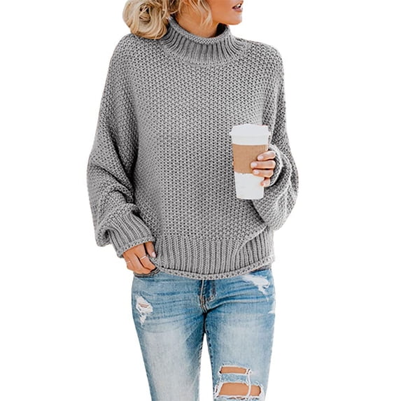 Sherrylily Fall Women Turtleneck Sweaters Batwing Pullover Winter Loose Knit Jumper