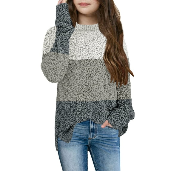 Sherrylily Girl Fuzzy Warm Sweater Chunky Side Slit Jumper Pullover Outwear