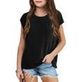 thumbnail image 1 of Sherrylily Girls Cap Sleeve Summer Tops Casual Crewneck Loose Cute T shirts with Pocket, 1 of 6