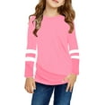 thumbnail image 1 of Sherrylily Girls Casual Long Sleeve T Shirts Kids Loose Tunic Tops Color Block Tee Blouses Size 4-15, 1 of 3