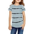 thumbnail image 1 of Sherrylily Girls Casual Short Sleeve T Shirts Button Tunic Tops Striped Loose Tee Blouse Size 4-15, 1 of 3