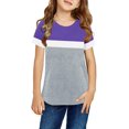 thumbnail image 1 of Sherrylily Girls Casual Short Sleeve T Shirts Kids Loose Cute Tops Color Block Tee Size 4-15, 1 of 3