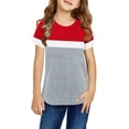 thumbnail image 1 of Sherrylily Girls Casual Short Sleeve T Shirts Kids Loose Cute Tops Color Block Tee Size 4-15, 1 of 4