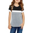 thumbnail image 1 of Sherrylily Girls Casual Short Sleeve T Shirts Kids Loose Cute Tops Color Block Tee Size 4-15, 1 of 4