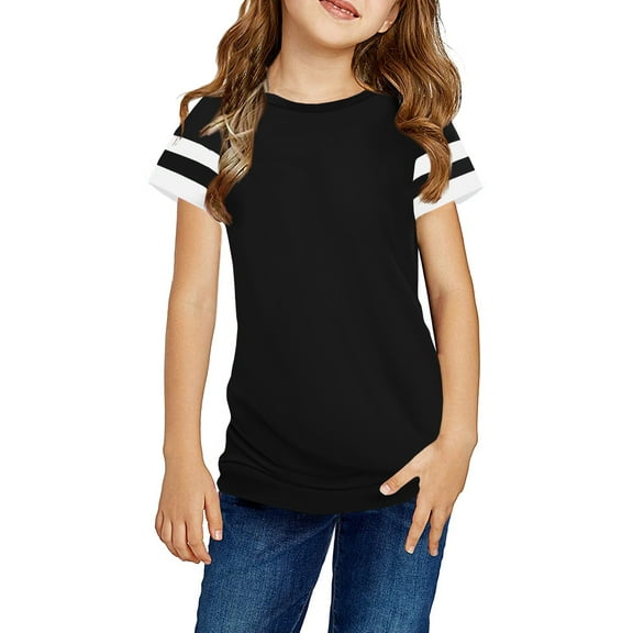 Sherrylily Girls Casual Short Sleeve T Shirts Kids Loose Tunic Tops Size 4-15