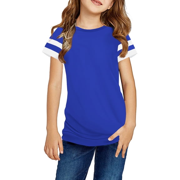 Sherrylily Girls Casual Short Sleeve T Shirts Kids Loose Tunic Tops Size 4-15