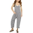 thumbnail image 1 of Sherrylily Girls Casual Sleeveless Spaghetti Strap Jumpsuit Loose Fit Romper Long Pants with Pockets, 1 of 5