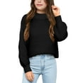 thumbnail image 1 of Sherrylily Girls Mock Neck Pullover Sweaters Long Sleeve Knit Jumper Spring Casual Tops, 1 of 3
