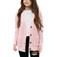 thumbnail image 1 of Sherrylily Girls Sweaters Kids Open Front Button Down Knit Cardigans with Pockets, 1 of 3