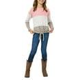 thumbnail image 1 of Sherrylily Girls Waffle Colorblock Tie Top Long Sleeve Casual T Shirt Knit Tunic, 1 of 3