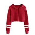 thumbnail image 1 of Sherrylily Kids Crop Tops Girls Striped Long Sleeve Hoodies Pullover Sweatshirts, 1 of 3