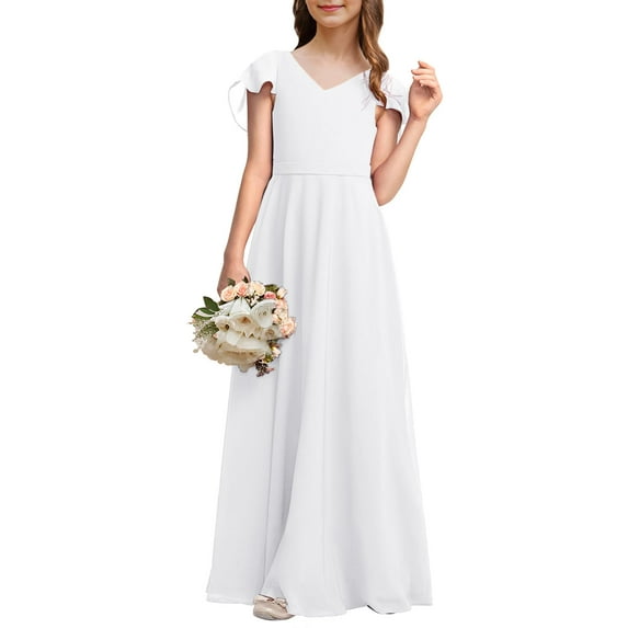 Sherrylily Kids Girl Bridesmaid Dresses Chiffon Flower Long Party Pageant Gowns Dress