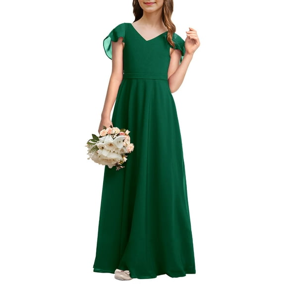 Sherrylily Kids Girl Bridesmaid Dresses Chiffon Flower Long Party Pageant Gowns Dress
