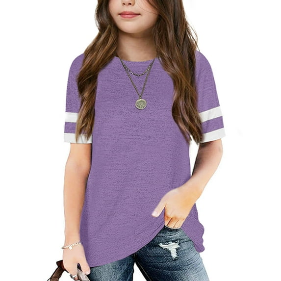Sherrylily Kids Short Sleeve T Shirts Loose Tops Tee Blouses Size 4-15