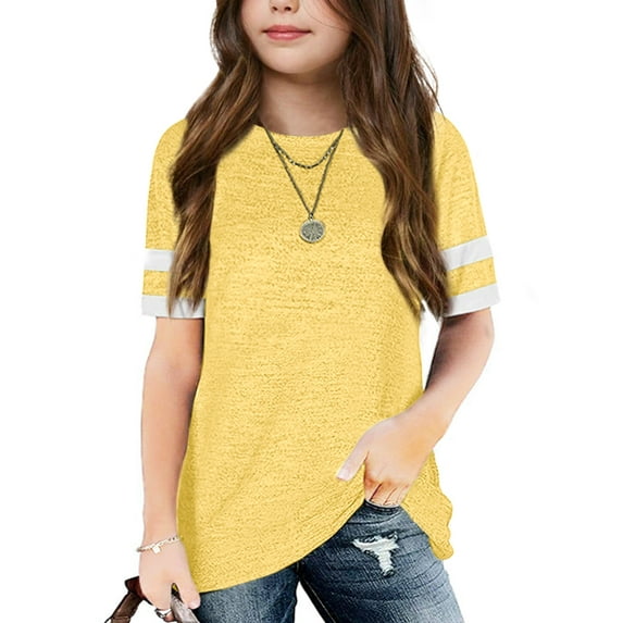 Sherrylily Kids Short Sleeve T Shirts Loose Tops Tee Blouses Size 4-15