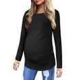 thumbnail image 1 of Sherrylily Maternity Shirt Side Button and Ruched Tunic Tops Long Sleeve T-Shirts, 1 of 2