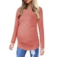 thumbnail image 1 of Sherrylily Maternity Shirt Side Button and Ruched Tunic Tops Long Sleeve T-Shirts, 1 of 5