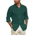 thumbnail image 1 of Sherrylily Men Button Up Shirts Long Sleeve Linen Beach Casual Cotton Tops, 1 of 5