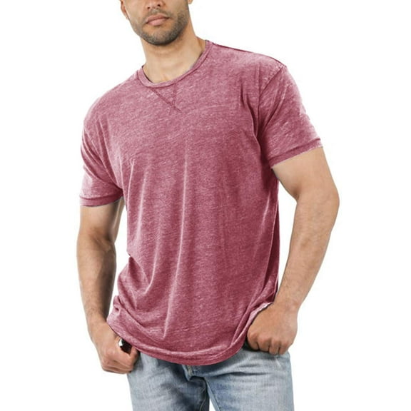 Sherrylily Men Short Sleeve T-Shirts Casual Crew Neck Tee Summer Soft Tops M-2XL