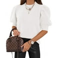 thumbnail image 1 of Sherrylily Spring Women Puff Short Sleeve Sweater Tops Crew Neck Casual Blouses, 1 of 6
