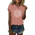 thumbnail image 1 of Sherrylily Summer Sun and Moon Print Graphic T-shirts for Women, 1 of 3