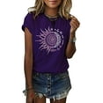 thumbnail image 1 of Sherrylily Summer Sun and Moon Print Graphic T-shirts for Women, 1 of 5