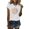 thumbnail image 1 of Sherrylily Summer Sun and Moon Print Graphic T-shirts for Women, 1 of 3