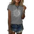 thumbnail image 1 of Sherrylily Summer Sun and Moon Print Graphic T-shirts for Women, 1 of 3