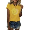 thumbnail image 1 of Sherrylily Summer Sun and Moon Print Graphic T-shirts for Women, 1 of 3