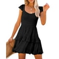thumbnail image 1 of Sherrylily Summer Women Ruffle Dresses Elastic Empire Waist A-line Layered Swing Flowy Mini Dress, 1 of 4
