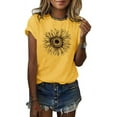 thumbnail image 1 of Sherrylily Summer Women Sunflower Short Sleeve T Shirt Cute Graphic Tees Loose Tops, 1 of 5