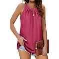 thumbnail image 1 of Sherrylily Summer Women Tank Top Loose High Neck Sleeveless Tops Flowy Cami Pleated Shirts, 1 of 5