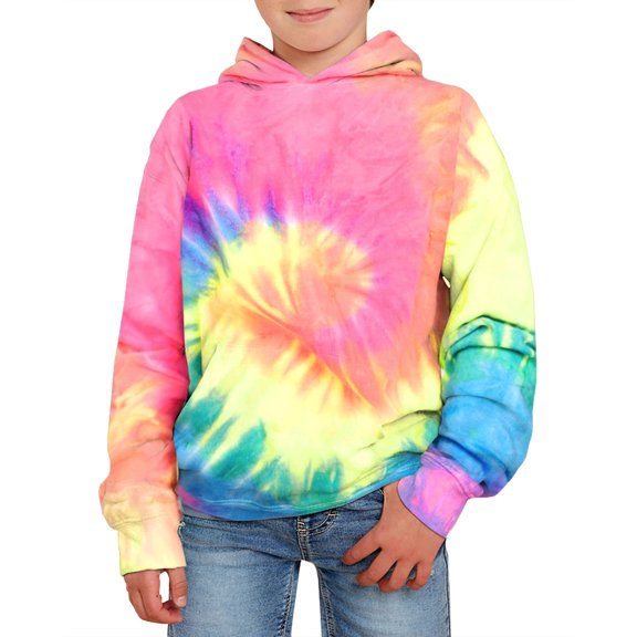 Sherrylily Unisex Kids Tie Dye Sweatshirt Boys Girls Hooded Kangaroo Pocket Pullover Hoodies