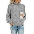 thumbnail image 1 of Sherrylily Winter Women Sweaters Casual Cable Knit Turtleneck Pullover Loose Chunky Jumper S-2XL, 1 of 4