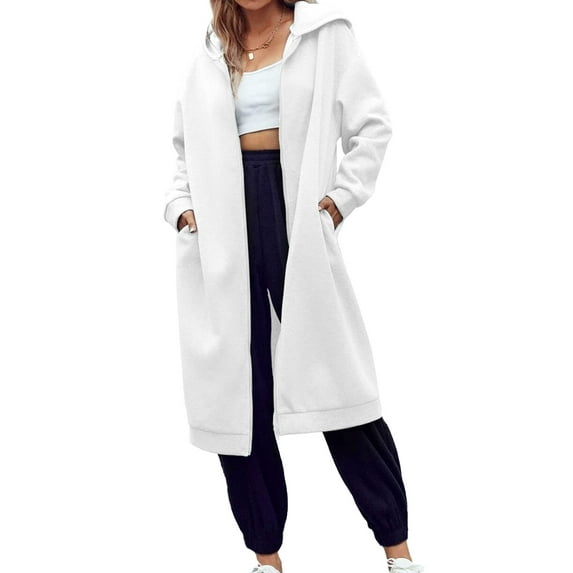 Sherrylily Winter Women Zip Up Hoodie Casual Long Fashion Sweatshirts Jackets Coat with Pockets