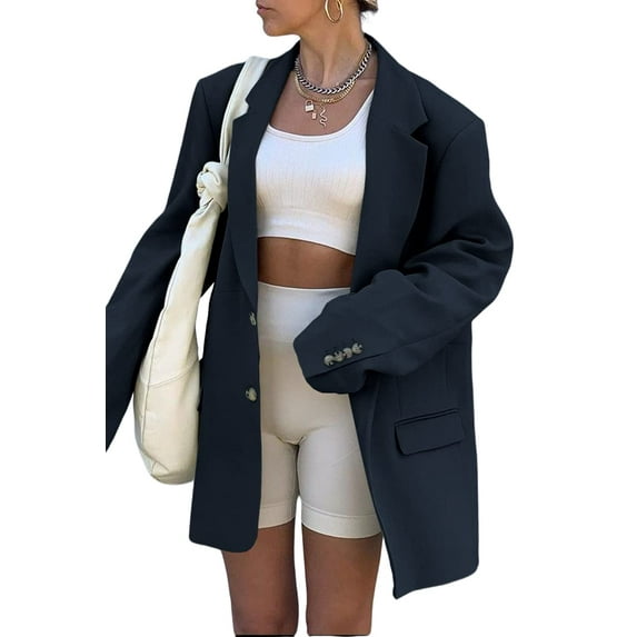 Sherrylily Women Autumn Winter Casual Elegant Lapel Blazers Open Front Work Office Jacket Outfit