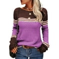 thumbnail image 1 of Sherrylily Women Autumn Winter Colorblock Pullover Sweaters Striped Slim Knitwear, 1 of 5