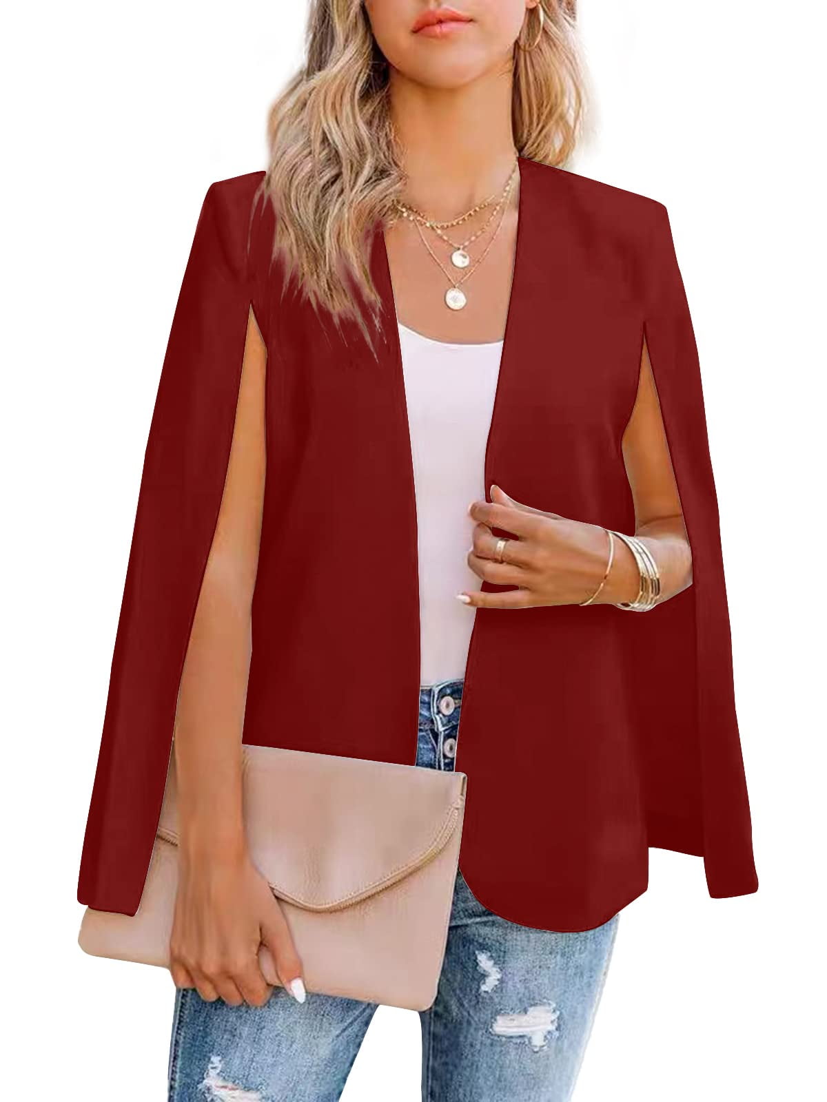 Blazer with open sleeves clearance