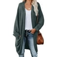 thumbnail image 1 of Sherrylily Women Cardigan Long Batwing Sleeve Open Front Knit Sweater Chunky Waffle Coat, 1 of 5