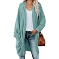 thumbnail image 1 of Sherrylily Women Cardigan Long Batwing Sleeve Open Front Knit Sweater Chunky Waffle Coat, 1 of 5
