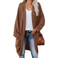 thumbnail image 1 of Sherrylily Women Cardigan Long Batwing Sleeve Open Front Knit Sweater Chunky Waffle Coat, 1 of 5