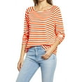 thumbnail image 1 of Sherrylily Women Casual Crew Neck Striped Long Sleeve T Shirt Tops Lightweight Pullover, 1 of 3