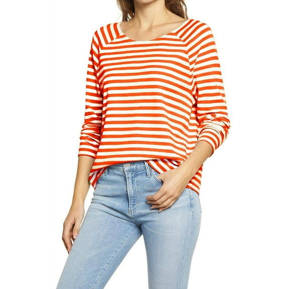 Sherrylily Women Casual Crew Neck Striped Long Sleeve T Shirt Tops Lightweight Pullover