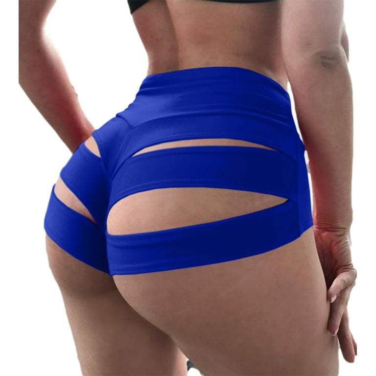 Women Hot Pants Booty Athletic Butt Lifting Yoga Shorts Cut Out