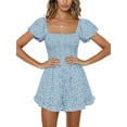 thumbnail image 1 of Sherrylily Women Floral Wide Leg Short Rompers Shirred Ruffle Sleeve Jumpsuit, 1 of 5