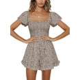 thumbnail image 1 of Sherrylily Women Floral Wide Leg Short Rompers Shirred Ruffle Sleeve Jumpsuit, 1 of 5