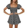 thumbnail image 1 of Sherrylily Women Floral Wide Leg Short Rompers Shirred Ruffle Sleeve Jumpsuit, 1 of 5